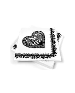 Trendform Papierservietten Swiss Heart 20 Stück, Schwarz/Weiss
