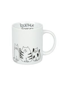 Könitz Kaffeetasse Funny Cats 300 ml, 1 Stück, Weiss