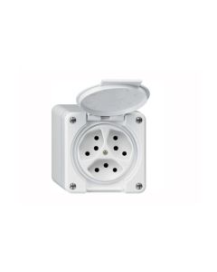 Hager NAP-Steckdosen robusto 3xT13 mit Klappdeckel IP55