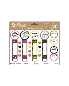 Z-Design Motivsticker A5 KÜCHE Siegelaufkleber, Bunt, 40 Aufkleber