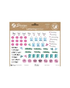 Z-Design Motivsticker A5 Lettering Tage & Monate, Bunt, 136 Aufkleber