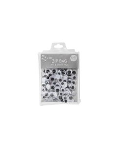 I AM CREATIVE Wackelaugen  Zip Bag 180-teilig, 10 - 20 mm