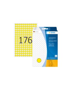 HERMA Vielzweck-Etiketten 2211 Ø 8 mm, Gelb, 32 Blatt