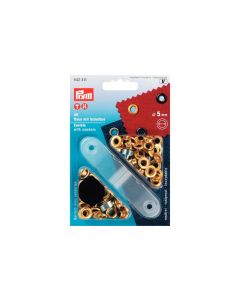 Prym Ösen + Scheiben 5 mm, Gold, 40 Stück
