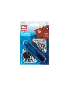 Prym Ösen + Scheiben 5 mm, Silber, 40 Stück
