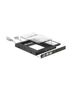 Delock DVD-Schacht Adapter für 2.5 SATA SSD für 2.5 SATA HDD&SSD
