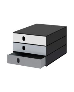 Styro Schubladenbox styroval pro color flow 3 Schubladen, Grau