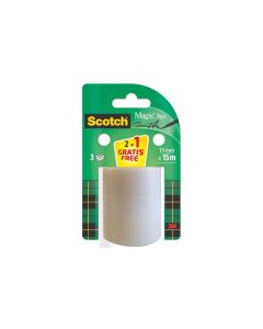Scotch Klebeband Magic 19 mm x 15 m, 2 Rollen + 1 Gratis