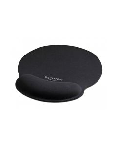 Delock Ergonomische Mausmatte mit Handballenauflage Schwarz