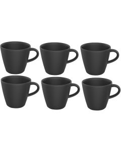 Villeroy & Boch Kaffeetasse Manufacture Rock 150 ml, 6 Stück, Schwarz