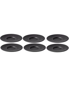 Villeroy & Boch Untertasse Manufacture Rock 6 Stück, Schwarz