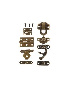 Creativ Company Beschlag Verschluss Set 15-teilig, Antikgold