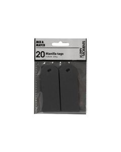 Creativ Company Geschenkanhänger Manila Tags, 3 x 8 cm, 20 Stück, Schwarz
