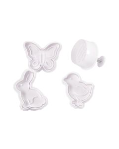 Creativ Company Guetzli-Ausstecher Ostern mit Stempelgriff, 4-teilig