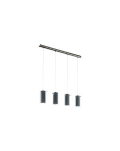 EGLO Leuchten Pendelleuchte PINTO TEXTIL 4x E27, Nickel