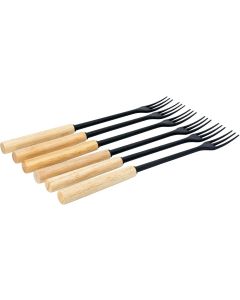 Kadastar Käsefonduegabel Protect Wood Black 6 Personen