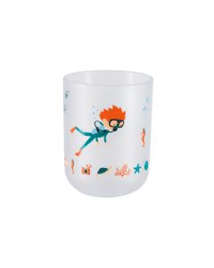 spirella Zahnputzbecher Diver Blau/Orange/Weiss, Kunststoff