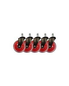 LC-Power Gaming Stuhlrollen 5er Set Rot