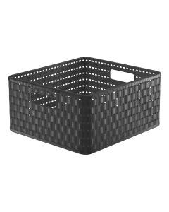 Rotho Aufbewahrungskorb Country 32.8 x 30 x 16 cm, Anthrazit