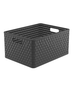 Rotho Aufbewahrungskorb Country 43 x 33 x 21.5 cm, Anthrazit
