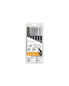 Tombow ABT Dual Brush 6 Stück. Grau