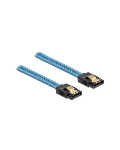 Delock SATA-Kabel UV Leuchteffekt blau 20 cm
