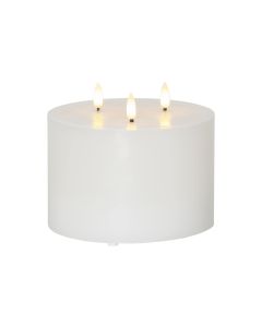 Star Trading LED-Kerze Pillar Flamme Ø 15 x 13 cm, Weiss