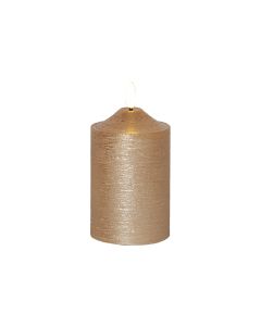 Star Trading LED-Kerze Pillar Flamme Ø 7.5 x 15 cm, Gold