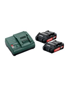 Metabo Akku und Ladegerät Basic-Set 2 x 2.0 Ah 18 V