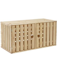 Holz Zollhaus Holzharasse A 70 x 35 cm, mit Tür schweizer Holz