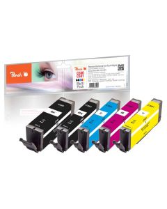Peach Tintenset Canon PGI-580 / CLI-581 BK, PBK, C, M, Y