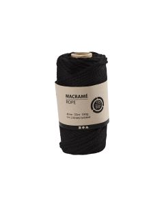 Creativ Company Baumwollgarn Makramee Rope 330 g, Schwarz
