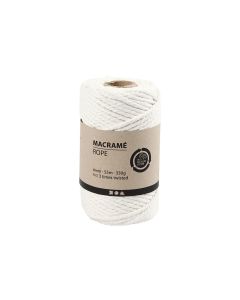Creativ Company Baumwollgarn Makramee Rope 330 g, Weiss