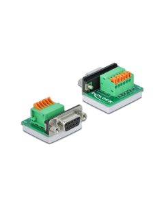 Delock Adapter Terminalblock RS232 DB9 Buchse horizontal 0 m