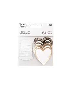 Rico Design Geschenkanhänger Herz 24 Stück, Gold