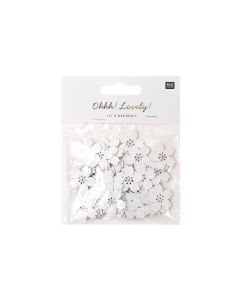 Rico Design Streudeko Kirschblüte 48 Stück, Weiss
