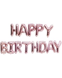 Rico Design Folienballon Happy Birthday 13-teilig, Ø 36 cm, Rosa