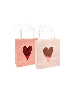 Rico Design Geschenktasche Herzen 2 Stück, Rosa, 18  x 21 cm