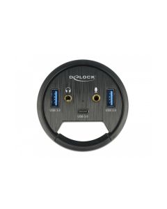 Delock Tisch-Hub USB 3.0 Typ A/C + HD Audio