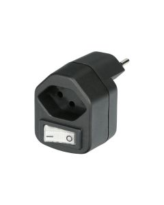 Max Hauri Abzweigstecker 1x T13 mit Schalter Schwarz