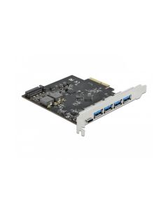 Delock PCI-Express-Karte USB 3.1 Gen2 - 1x USB-C + 4x USB-A
