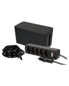 Max Hauri Kabelbox mit Steckerleiste 5x T13 Schwarz