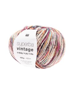 Rico Design Wolle Soft Vintage für Socken 4-fädig, 100 g, Mehrfarbig