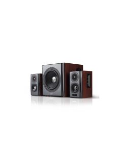 Edifier Regallautsprecher Paar S350DB mit Subwoofer Braun