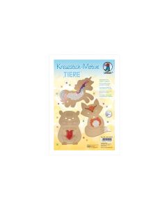 URSUS Stickset Kreuzstich Tiere 14.5 x 20 cm, 24 Stück