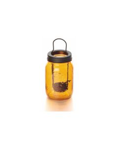 balthasar Windlicht Glas mit Teelichteinsatz Orange