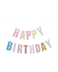 Rico Design Girlande Happy Birthday 3 m, Mehrfarbig