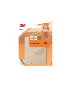 3M Stuhlbeingleiter Pads Extra-Soft 24 x 22 mm, Beige