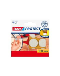 tesa Stuhlbeingleiter Protect Ø 26 mm 9 Stück, Weiss