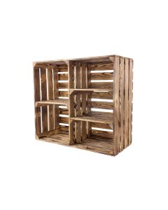 Holz Zollhaus Regal Vintage geflammt 77 x 68 cm